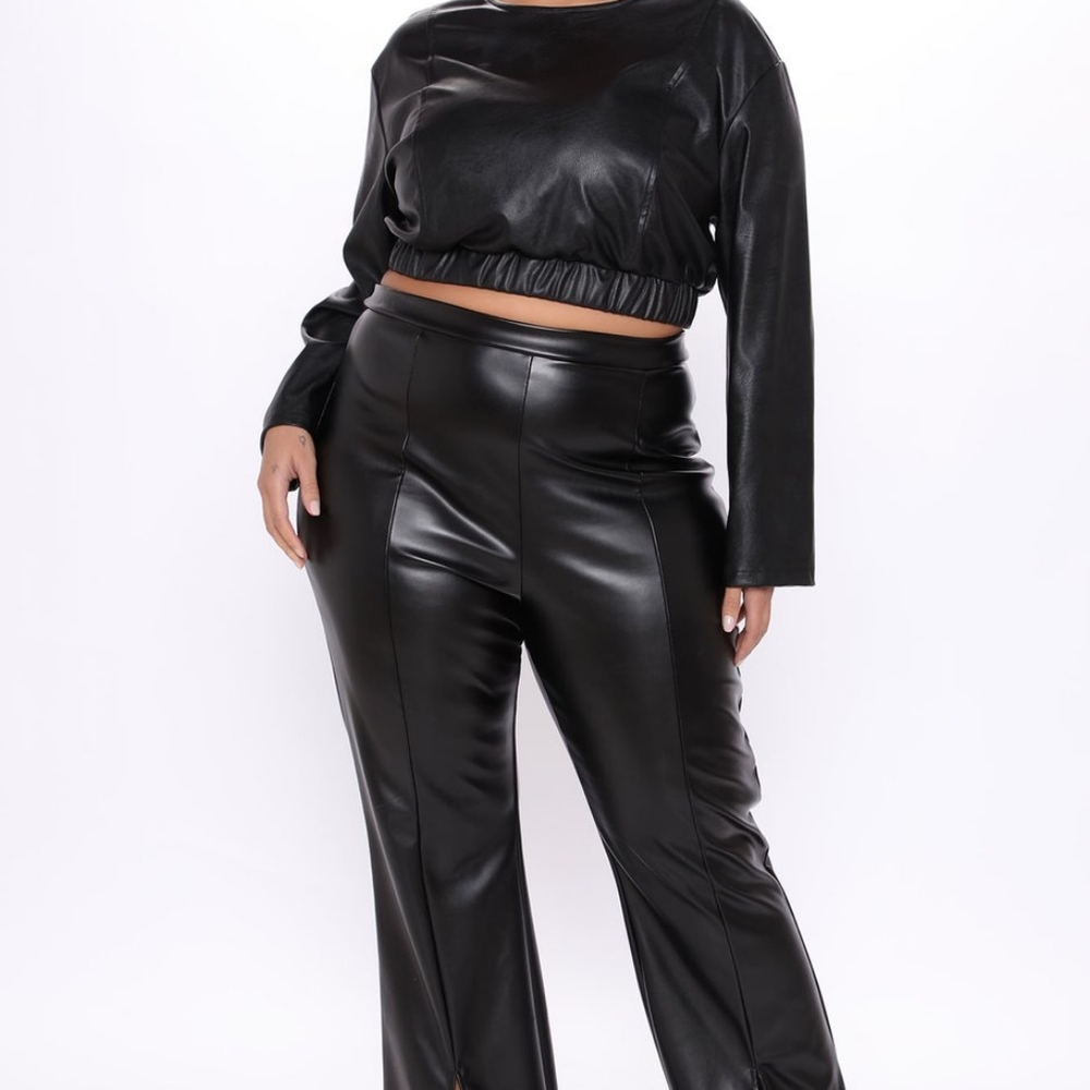 Faux Leather Cropped Top